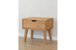 Comodino 1 cassetto in legno massello di rovere naturale