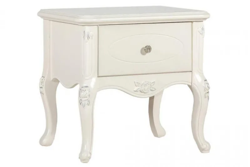 Comodino classico con cassetto color Avorio Bella 902