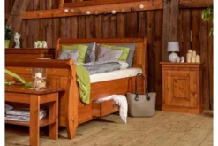 Comodino legno massello di pino color miele toscano shabby