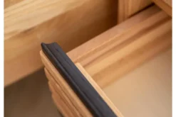 Comodino moderno in legno naturale massello oliato e nero