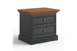 Comodino pino massello grafite e tinto rovere shabby chic