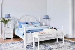 Comodino provenzale bianco con cassetti Princess 805