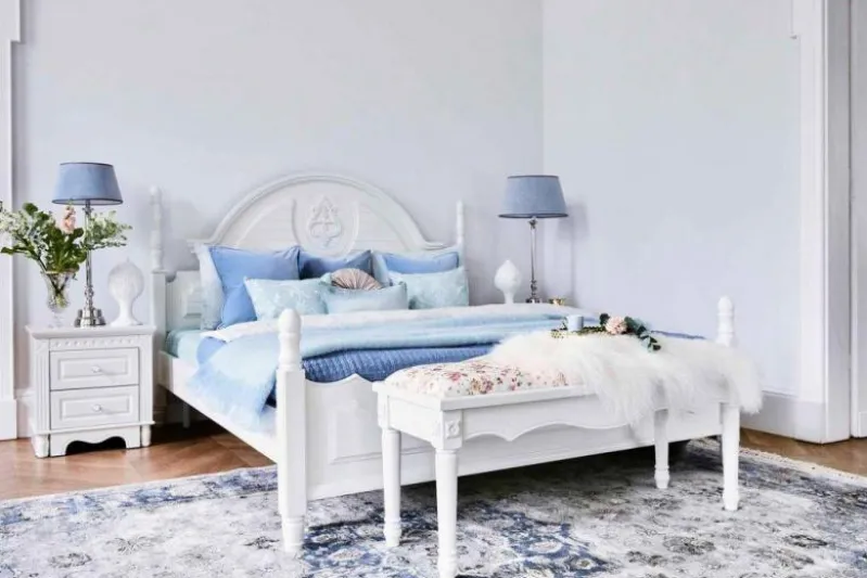 Comodino provenzale bianco con cassetti Princess 805