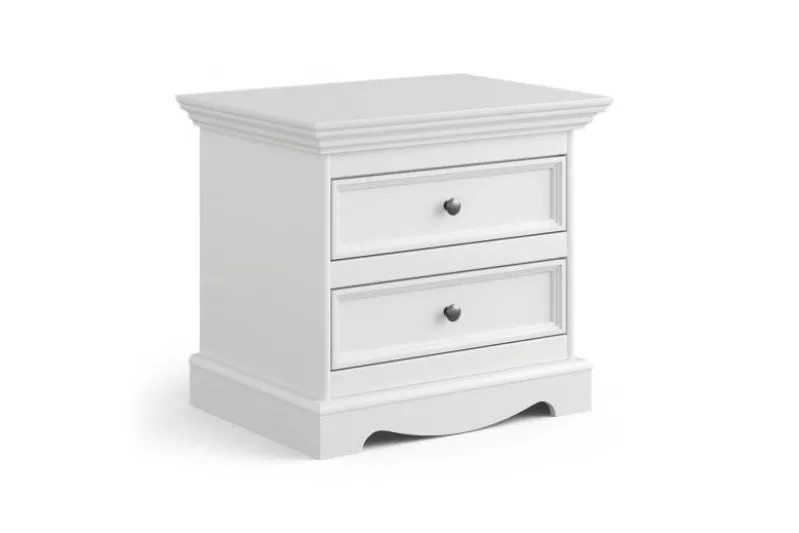Comodino shabby chic pino massello bianco