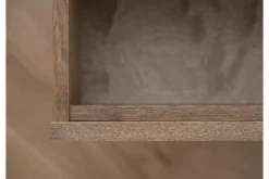 Comodino sospeso moderno in legno naturale affumicato