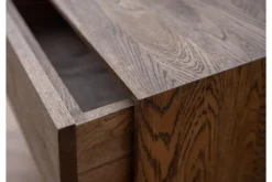 Comodino sospeso moderno in legno naturale affumicato