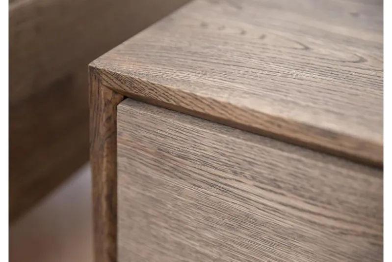 Comodino sospeso moderno in legno naturale affumicato