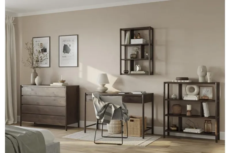 Comò rovere massello tabacco stile moderno