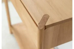 Consolle moderna con cassetto in rovere massello naturale oliato