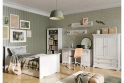 Coppia di mensole shabby chic pino massello bianco