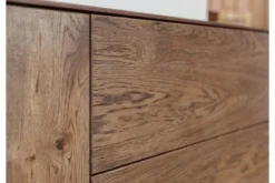 Credenza moderna alta in rovere massello tabacco con LED