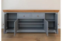 Credenza pino massello grigio e color rovere shabby country