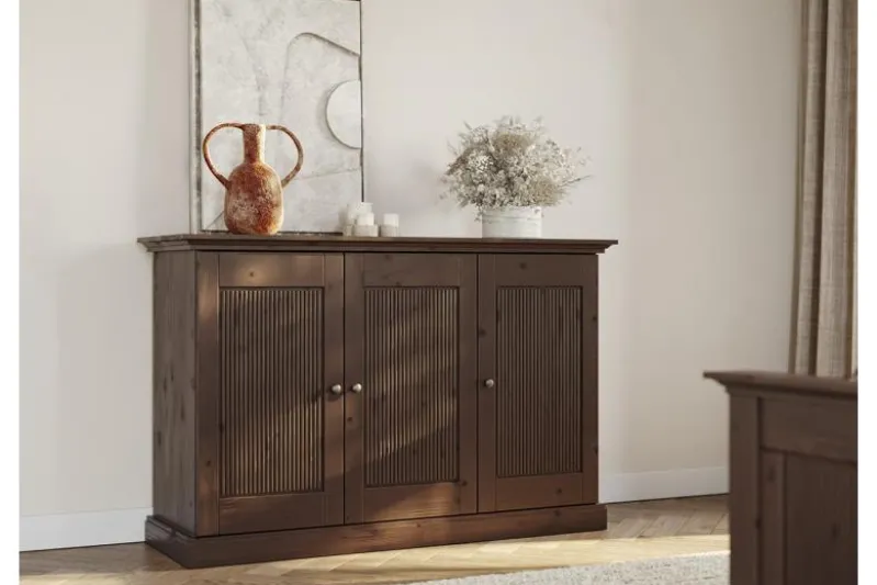Credenza pino massello tabacco shabby classico Rosella