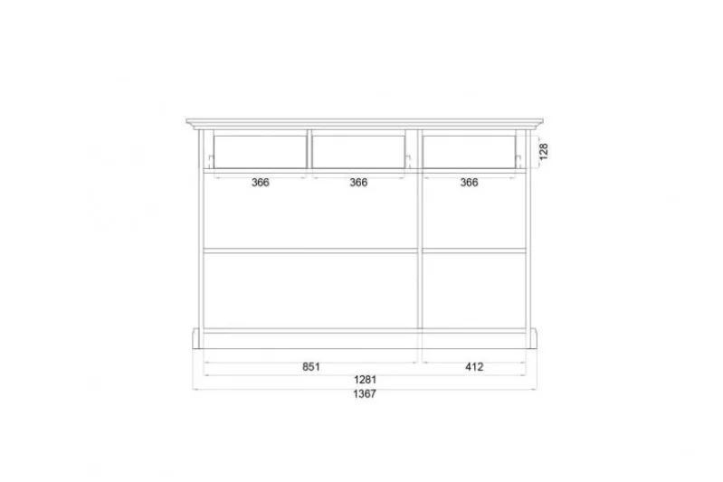 Credenza pino massello tabacco shabby classico Rosella