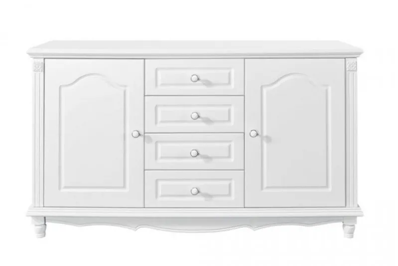 Credenza provenzale bianca in legno 2 ante e 4 cassetti PRINCESS 887