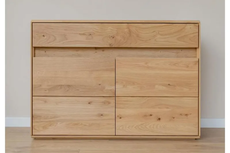 Credenzina 2 ante moderna in legno massello naturale