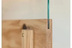 Cristalliera alta 1 anta apertura sinistra in legno naturale massello moderna