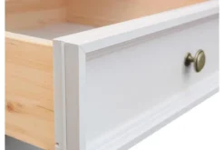 Cristalliera 1 anta sinistra shabby chic pino massello bianco top noce