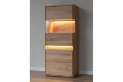 Cristalliera bassa 1 anta sinistra in legno naturale design moderno