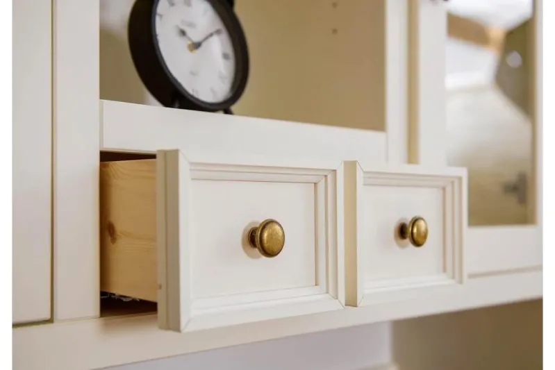 Estensione per credenza shabby chic pino massello bianco e noce
