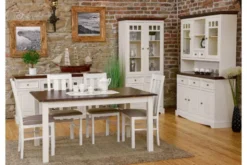 Estensione per credenza shabby chic pino massello bianco e noce