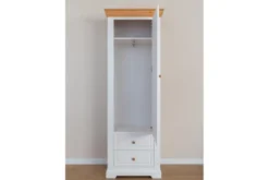 Guardaroba da ingresso pino massello bianco e naturale shabby country