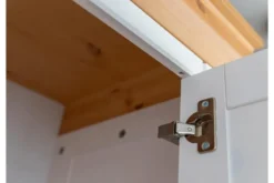 Guardaroba da ingresso pino massello bianco e naturale shabby country