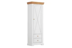 Guardaroba da ingresso pino massello bianco e naturale shabby country