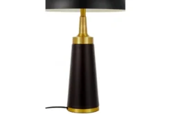 Lampada a fungo da tavolo nera e ottone FULTON