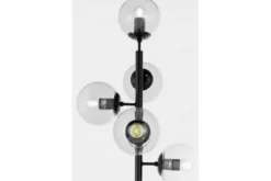 Lampada a piantana con sfere trasparenti in metallo nero CEREDO W5