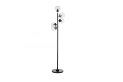 Lampada a piantana con sfere trasparenti in metallo nero CEREDO W5
