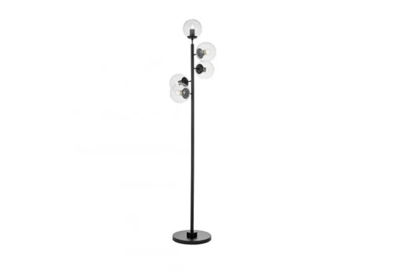 Lampada a piantana con sfere trasparenti in metallo nero CEREDO W5
