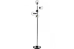 Lampada a piantana con sfere trasparenti in metallo nero CEREDO W5