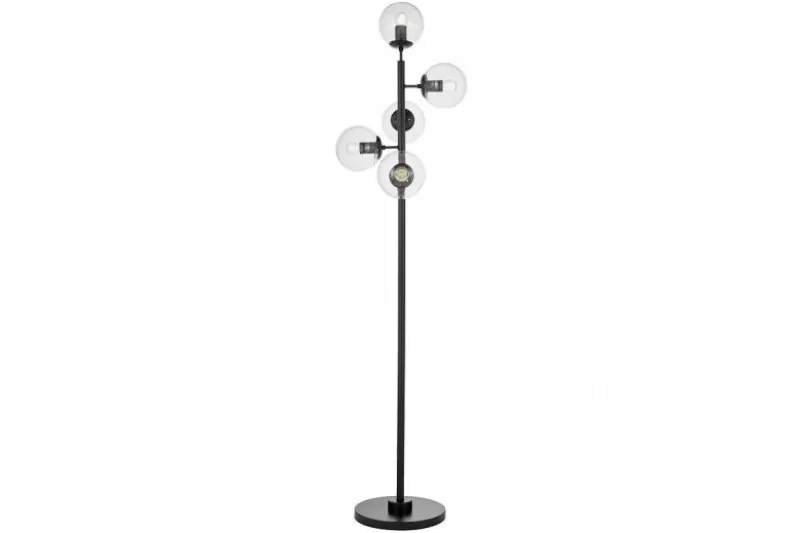 Lampada a piantana con sfere trasparenti in metallo nero CEREDO W5