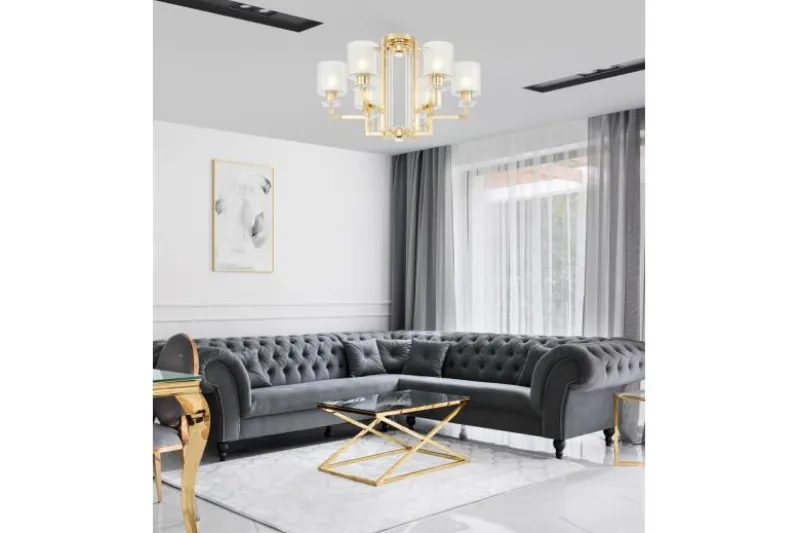 Lampada a soffitto dorata 6 punti luce MANHATTAN W6