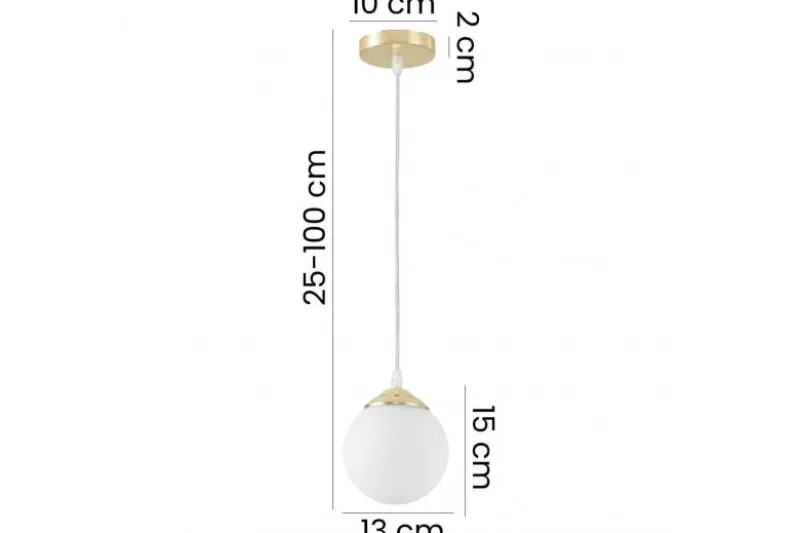 Lampada a sospensione a sfera oro FINO W1