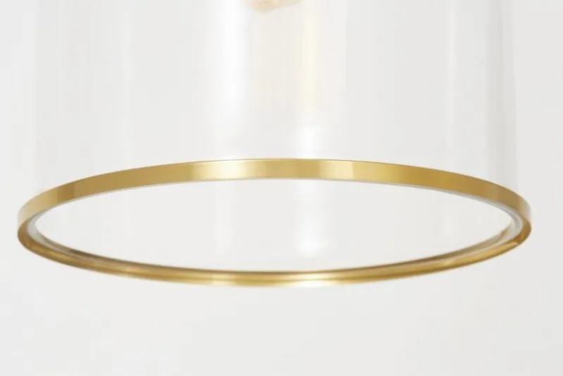 Lampada a sospensione con paralume a bicchiere ottone SARINI
