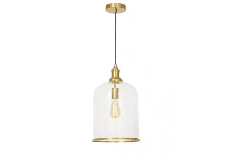 Lampada a sospensione con paralume a bicchiere ottone SARINI