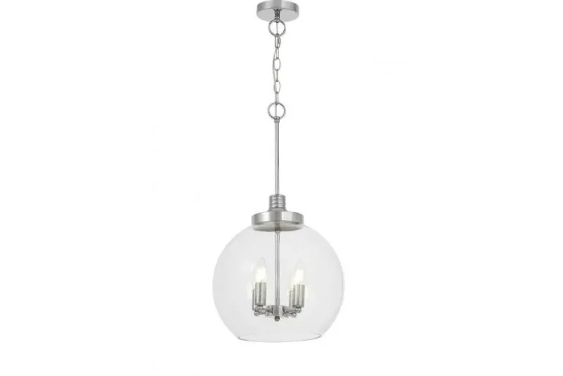 Lampada a sospensione con sfera trasparente cromato BELLARIA