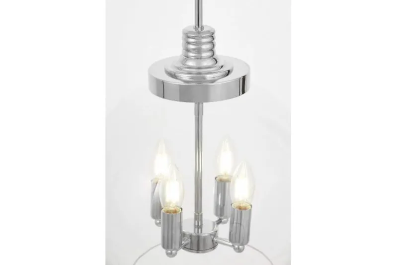Lampada a sospensione con sfera trasparente cromato BELLARIA