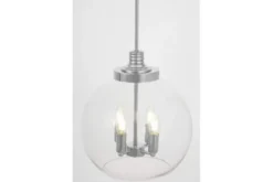 Lampada a sospensione con sfera trasparente cromato BELLARIA
