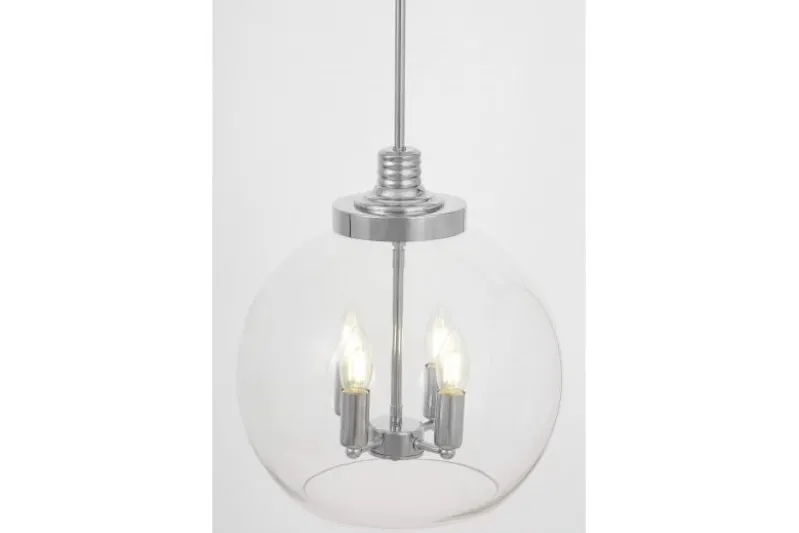 Lampada a sospensione con sfera trasparente cromato BELLARIA