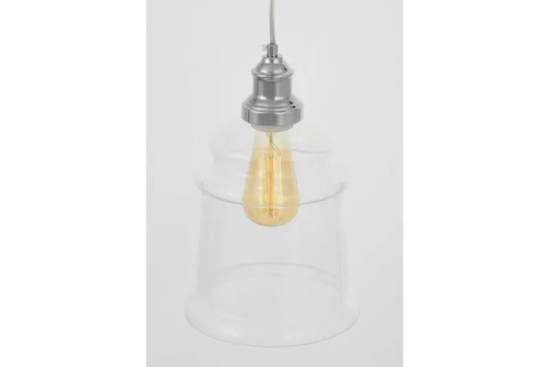 Lampada a sospensione cromata con paralume bicchiere MOLETTI D20