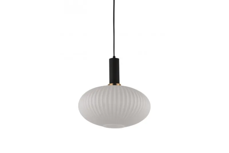 Lampada a sospensione di design a sfera in vetro FLORI Bianco e Nero