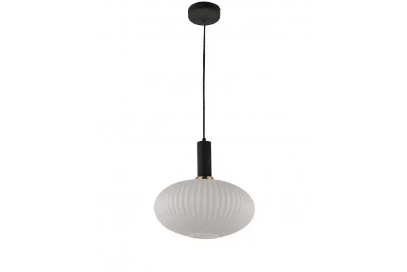 Lampada a sospensione di design a sfera in vetro FLORI Bianco e Nero