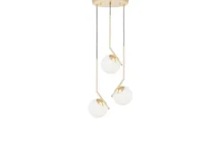 Lampada a sospensione di design con 3 sfere oro caldo SORENTO
