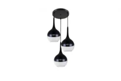 Lampada a sospensione di design 3 sfera in vetro FRUDO W3 Nero