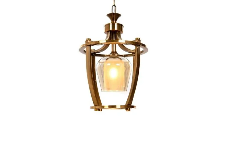 Lampada a sospensione in stile industriale vintage di metallo ottone BROOKLYN W1