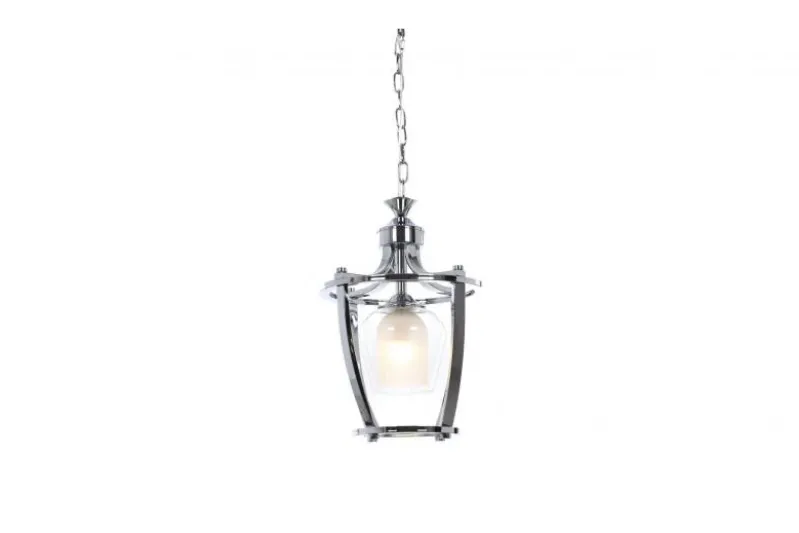 Lampada a sospensione in stile industriale vintage di metallo cromato BROOKLYN W1