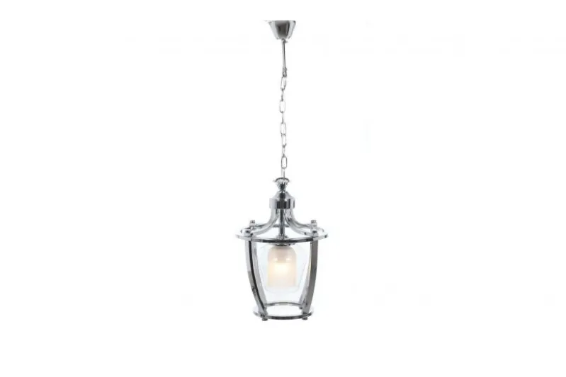 Lampada a sospensione in stile industriale vintage di metallo cromato BROOKLYN W1